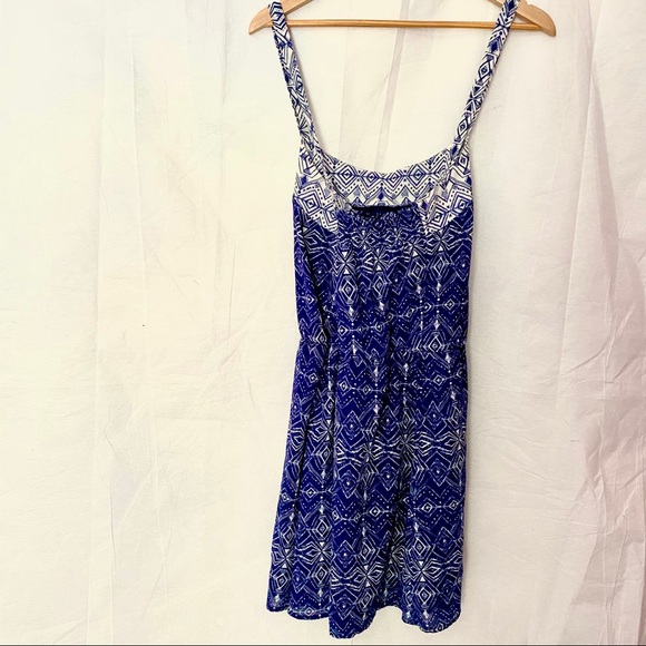 Navy blue & white cross back summer dress size xl - Picture 5 of 8